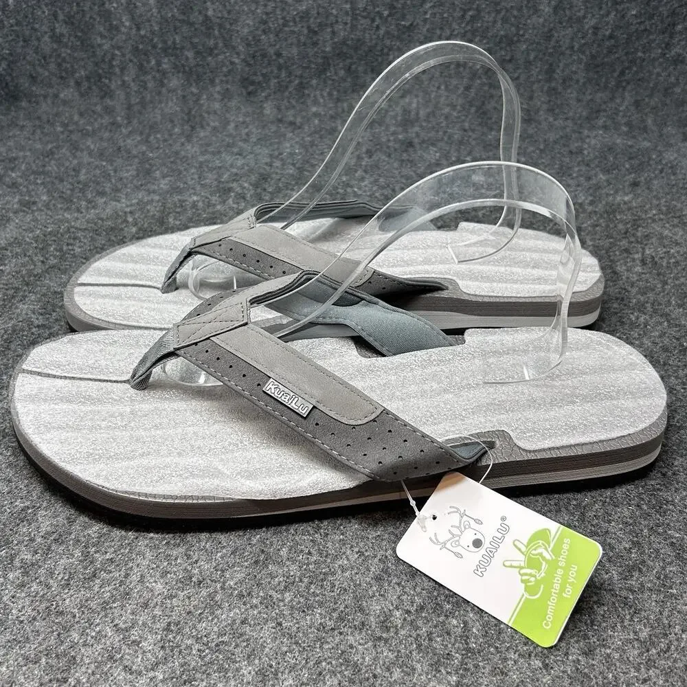 KuaiLu Mens Sport Slides Flip Flop Comfort Sandal Sz 14 Arch Support NEW W/ TAGS